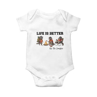 Funny Camping Raccoon Baby Onesie Life Is Better By The Campfire