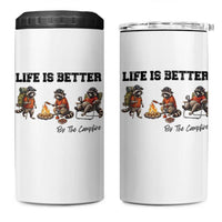 Funny Camping Raccoon 4 in 1 Can Cooler Tumbler Life Is Better By The Campfire