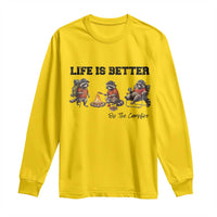Funny Camping Raccoon Long Sleeve Shirt Life Is Better By The Campfire