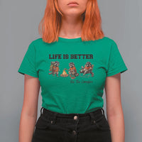 Funny Camping Raccoon T Shirt For Women Life Is Better By The Campfire