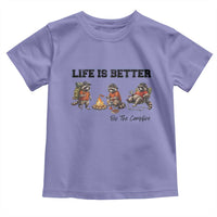 Funny Camping Raccoon Toddler T Shirt Life Is Better By The Campfire