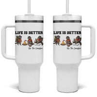 Funny Camping Raccoon Tumbler With Handle Life Is Better By The Campfire