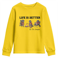 Funny Camping Raccoon Youth Sweatshirt Life Is Better By The Campfire