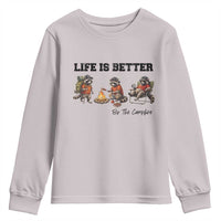Funny Camping Raccoon Youth Sweatshirt Life Is Better By The Campfire