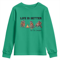 Funny Camping Raccoon Youth Sweatshirt Life Is Better By The Campfire