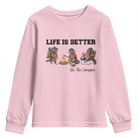 Funny Camping Raccoon Youth Sweatshirt Life Is Better By The Campfire