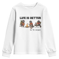 Funny Camping Raccoon Youth Sweatshirt Life Is Better By The Campfire