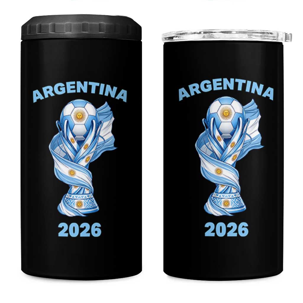 Proud Argentina Soccer 2026 4 in 1 Can Cooler Tumbler World Football Fan Gift
