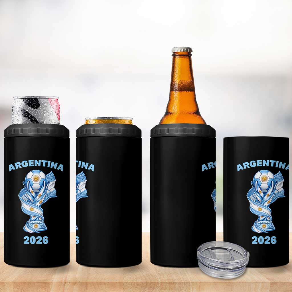 Proud Argentina Soccer 2026 4 in 1 Can Cooler Tumbler World Football Fan Gift