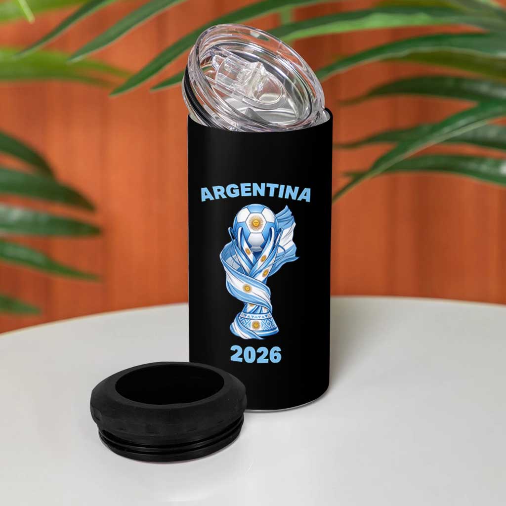 Proud Argentina Soccer 2026 4 in 1 Can Cooler Tumbler World Football Fan Gift
