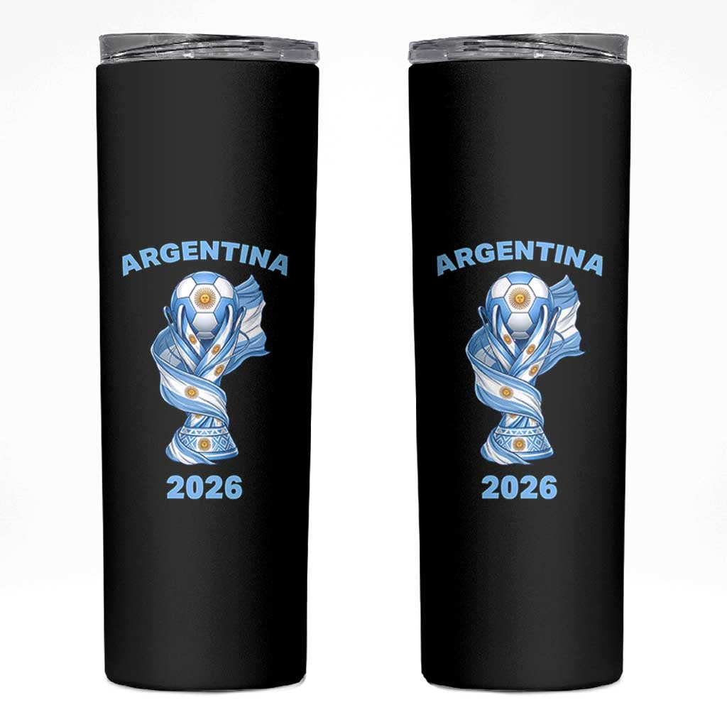 Proud Argentina Soccer 2026 Skinny Tumbler World Football Fan Gift