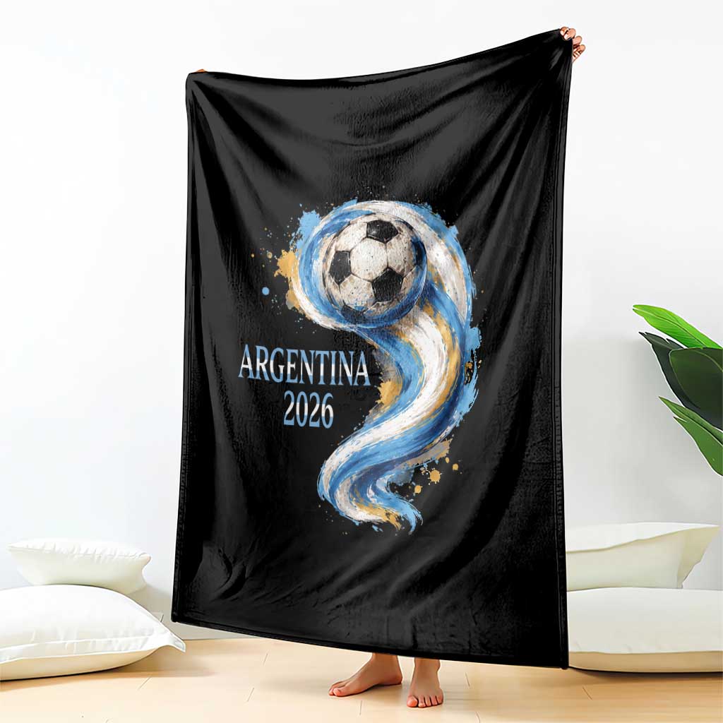 Argentina 2026 Soccer Fan Throw Blanket Proud Football Flag Supporter