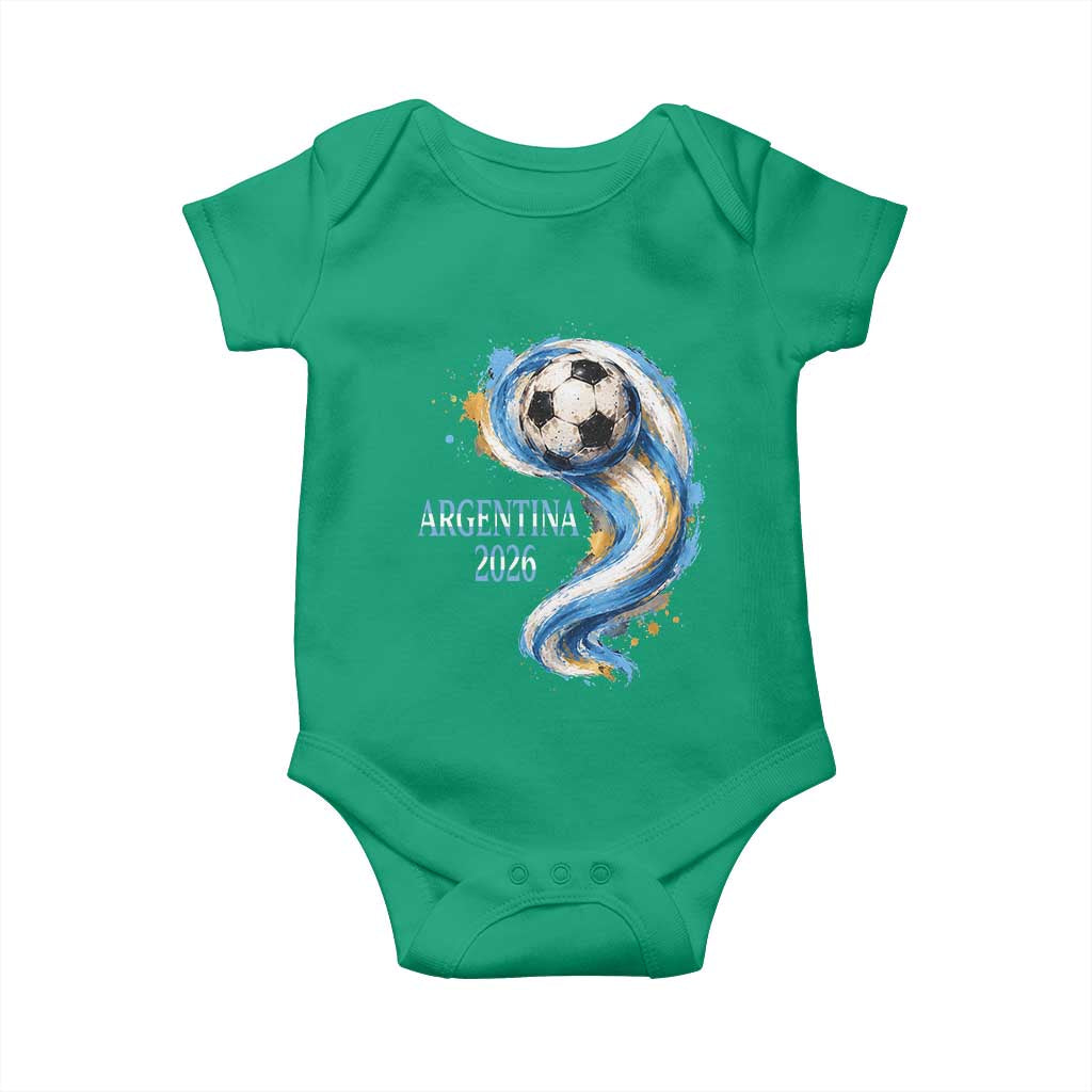 Argentina 2026 Soccer Fan Baby Onesie Proud Football Flag Supporter
