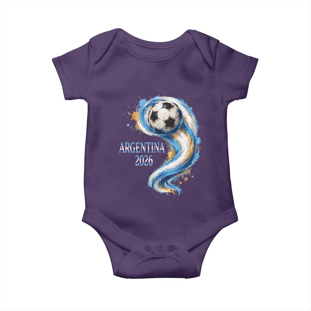 Argentina 2026 Soccer Fan Baby Onesie Proud Football Flag Supporter