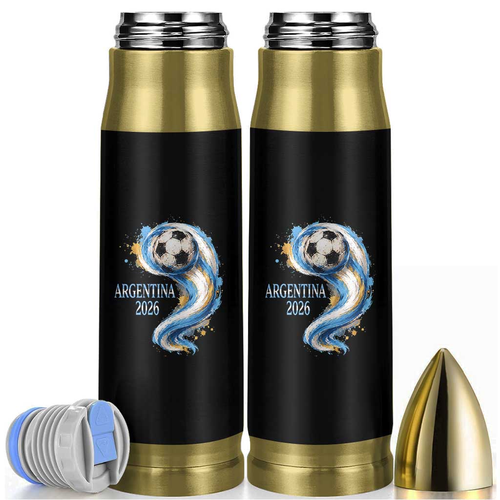 Argentina 2026 Soccer Fan Bullet Tumbler Proud Football Flag Supporter