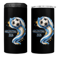 Argentina 2026 Soccer Fan 4 in 1 Can Cooler Tumbler Proud Football Flag Supporter