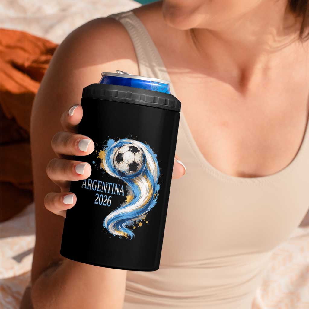 Argentina 2026 Soccer Fan 4 in 1 Can Cooler Tumbler Proud Football Flag Supporter