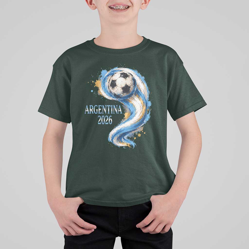 Argentina 2026 Soccer Fan T Shirt For Kid Proud Football Flag Supporter