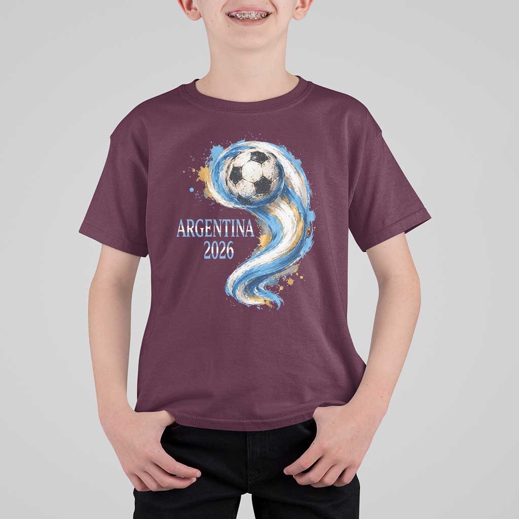 Argentina 2026 Soccer Fan T Shirt For Kid Proud Football Flag Supporter