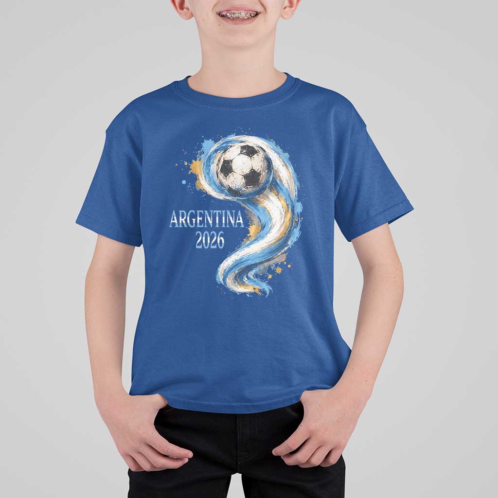 Argentina 2026 Soccer Fan T Shirt For Kid Proud Football Flag Supporter