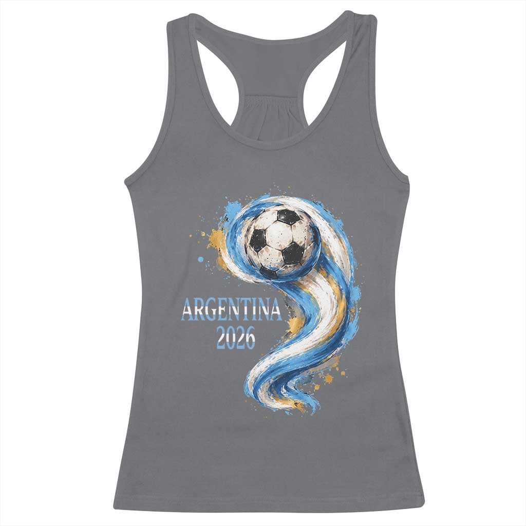 Argentina 2026 Soccer Fan Racerback Tank Top Proud Football Flag Supporter