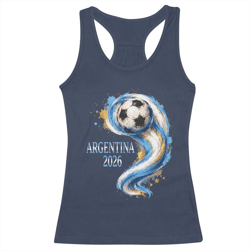 Argentina 2026 Soccer Fan Racerback Tank Top Proud Football Flag Supporter
