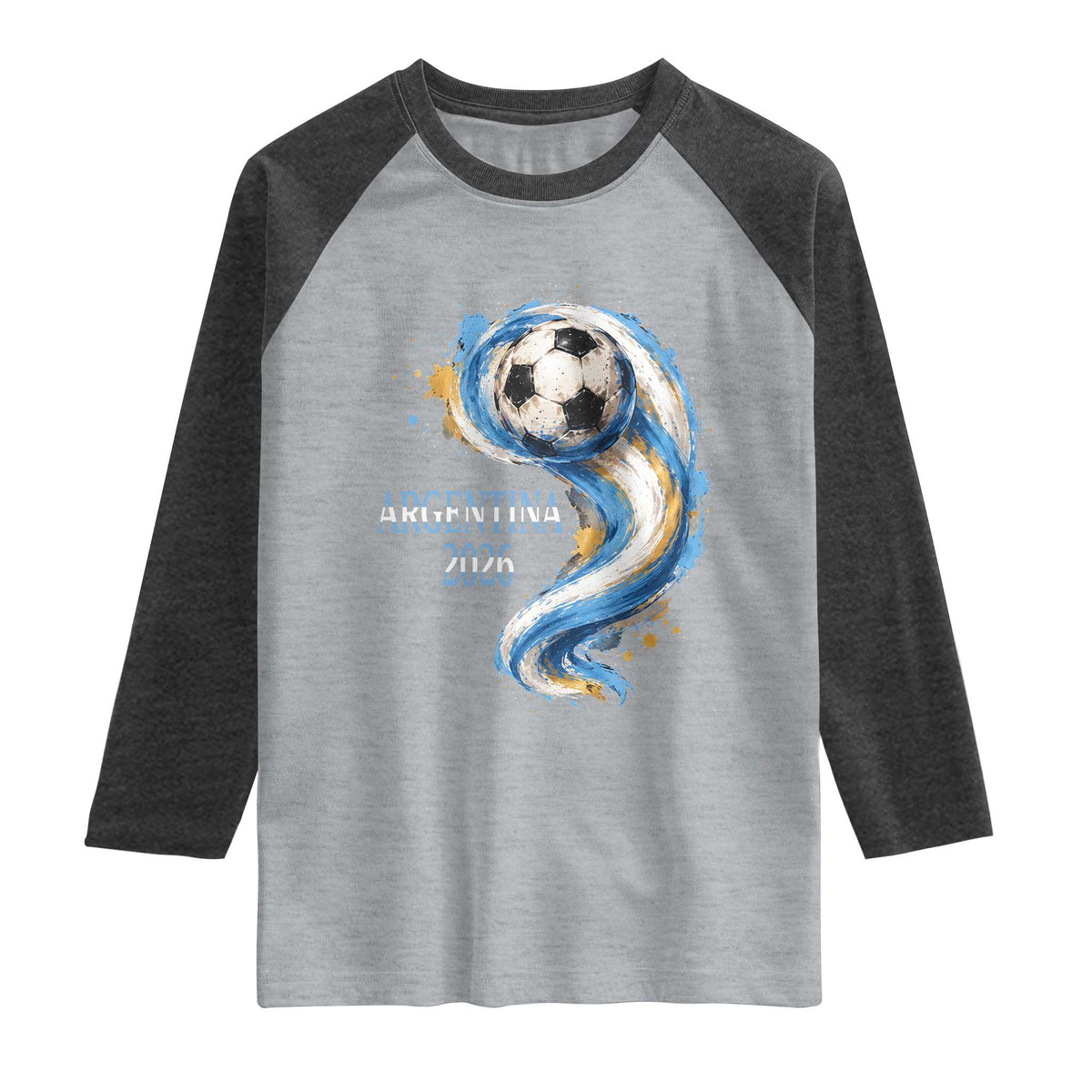 Argentina 2026 Soccer Fan Raglan Shirt Proud Football Flag Supporter