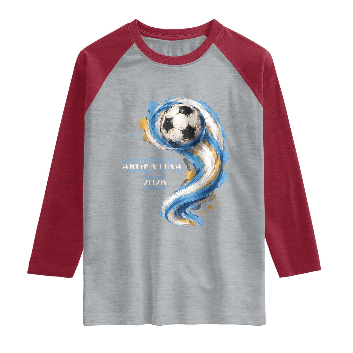 Argentina 2026 Soccer Fan Raglan Shirt Proud Football Flag Supporter