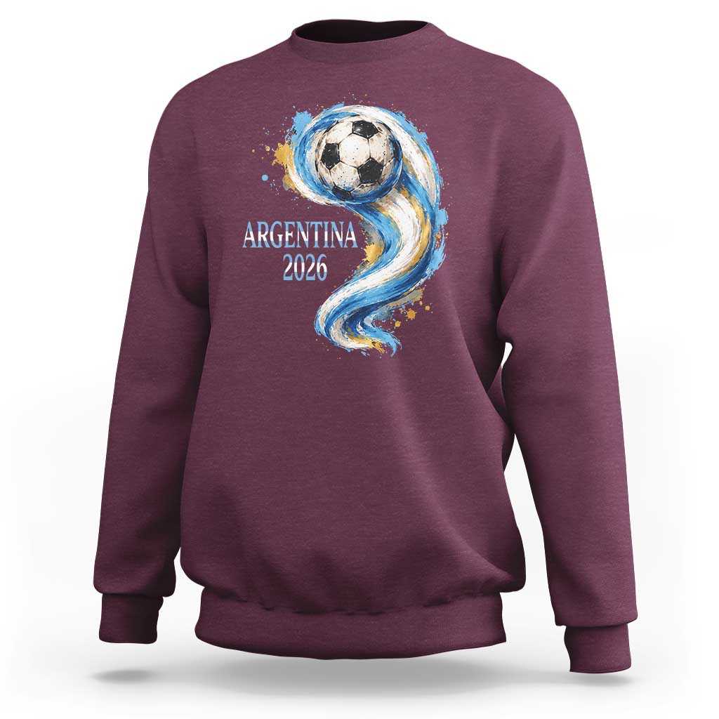 Argentina 2026 Soccer Fan Sweatshirt Proud Football Flag Supporter
