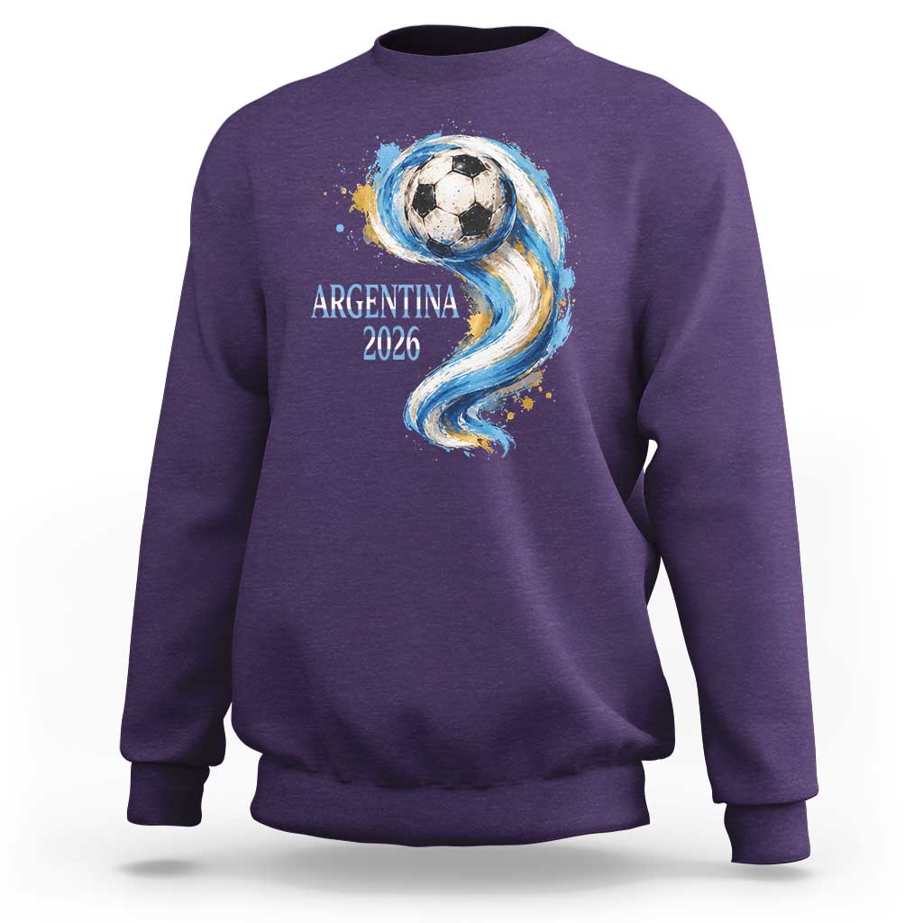 Argentina 2026 Soccer Fan Sweatshirt Proud Football Flag Supporter