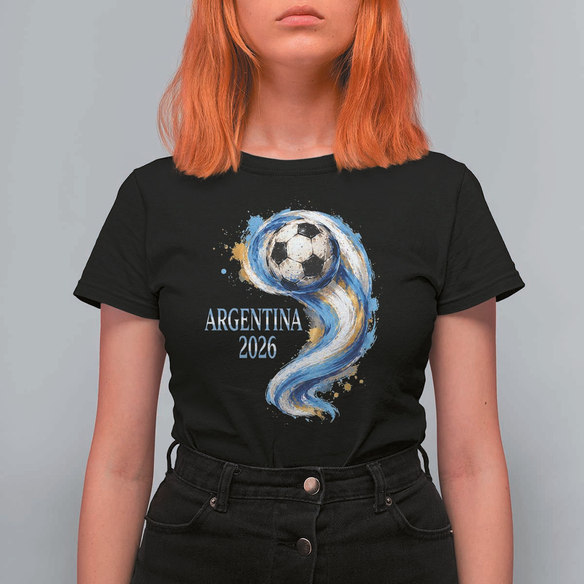 Argentina 2026 Soccer Fan T Shirt For Women Proud Football Flag Supporter