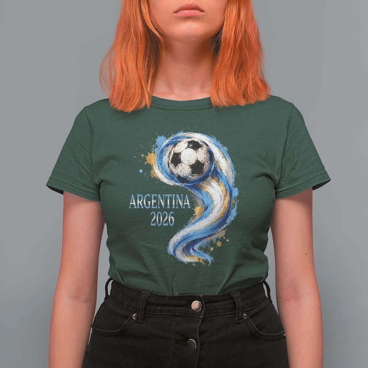Argentina 2026 Soccer Fan T Shirt For Women Proud Football Flag Supporter