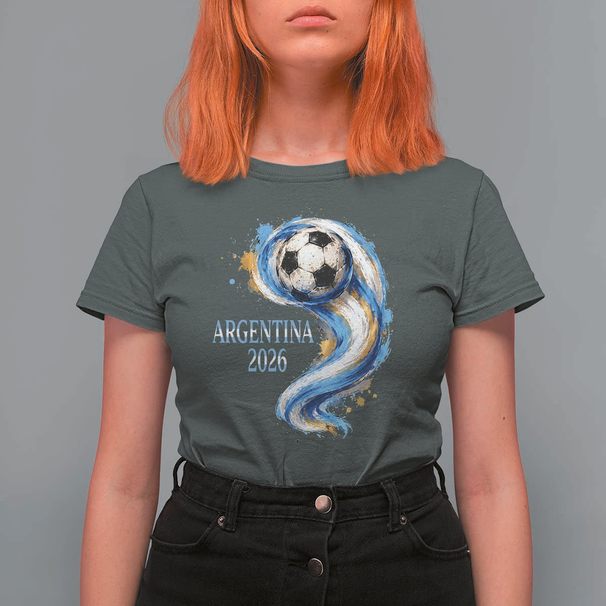 Argentina 2026 Soccer Fan T Shirt For Women Proud Football Flag Supporter