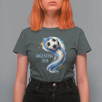 Argentina 2026 Soccer Fan T Shirt For Women Proud Football Flag Supporter