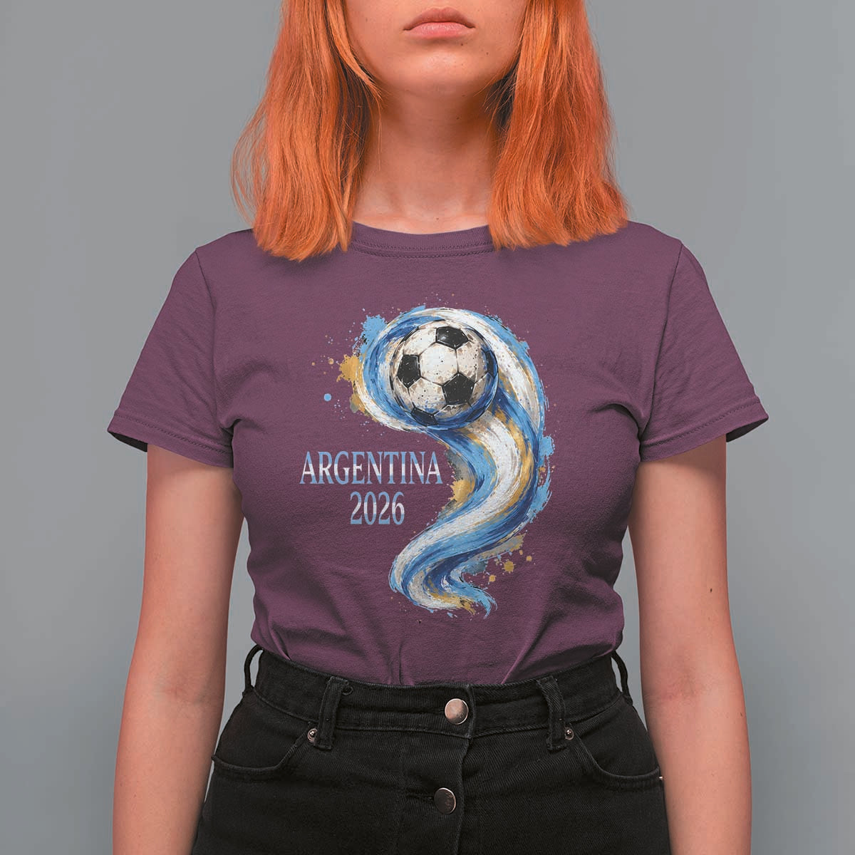 Argentina 2026 Soccer Fan T Shirt For Women Proud Football Flag Supporter