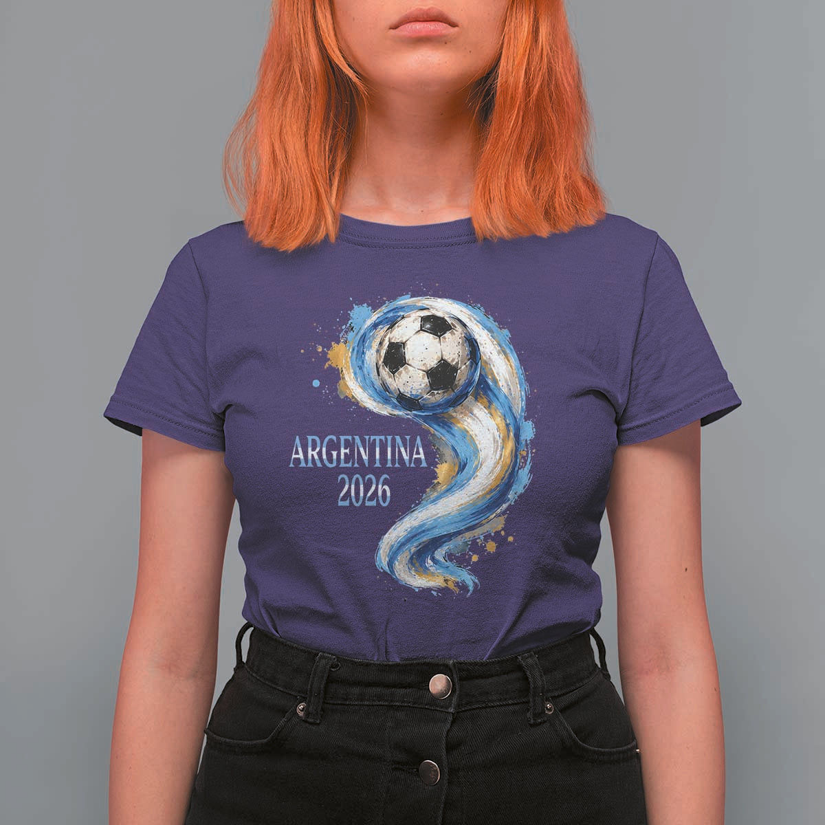 Argentina 2026 Soccer Fan T Shirt For Women Proud Football Flag Supporter