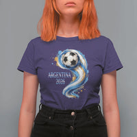 Argentina 2026 Soccer Fan T Shirt For Women Proud Football Flag Supporter