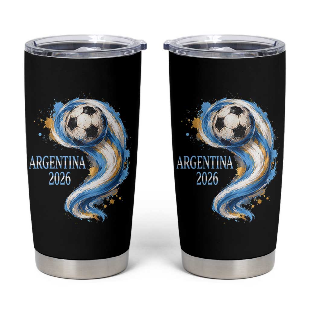 Argentina 2026 Soccer Fan Tumbler Cup Proud Football Flag Supporter