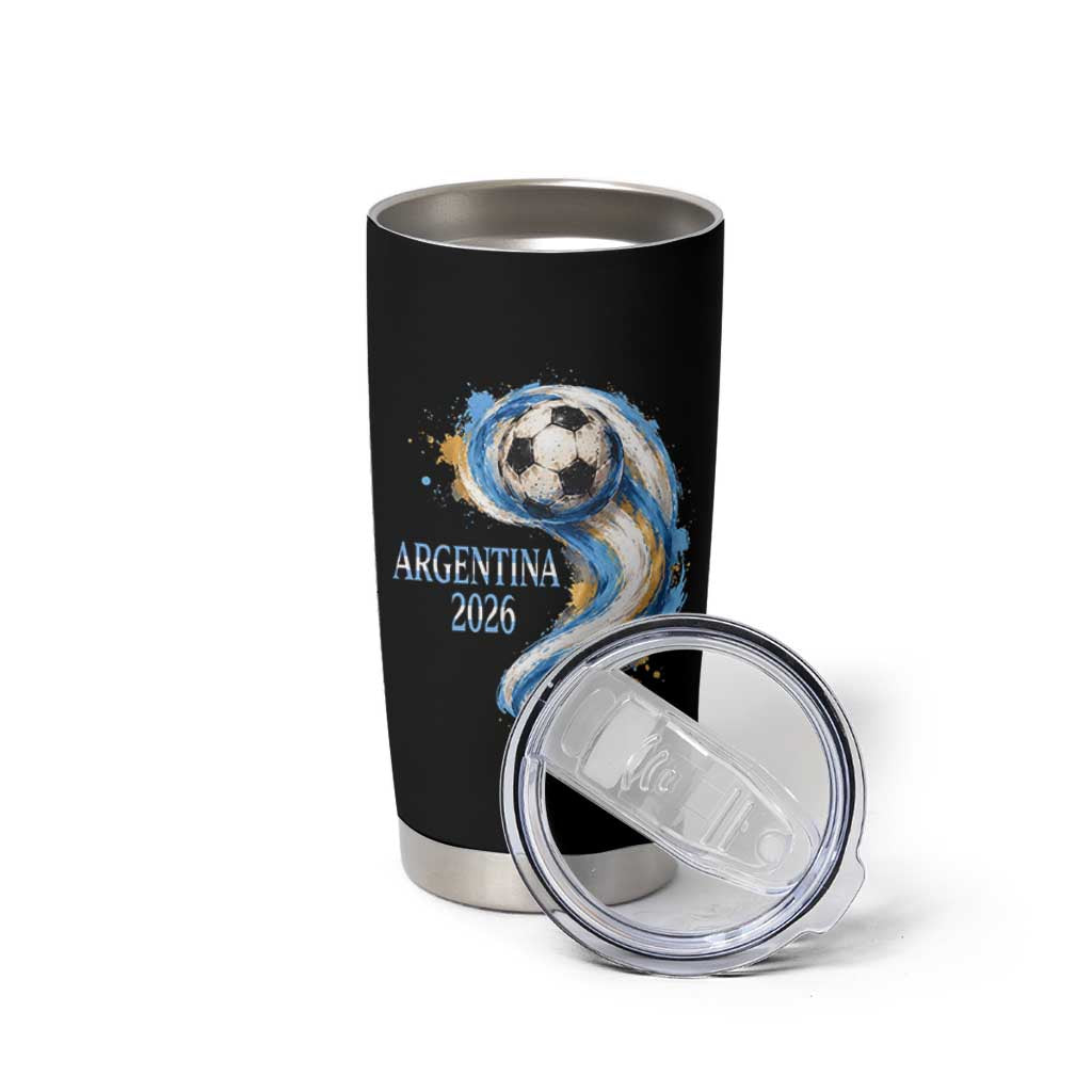 Argentina 2026 Soccer Fan Tumbler Cup Proud Football Flag Supporter
