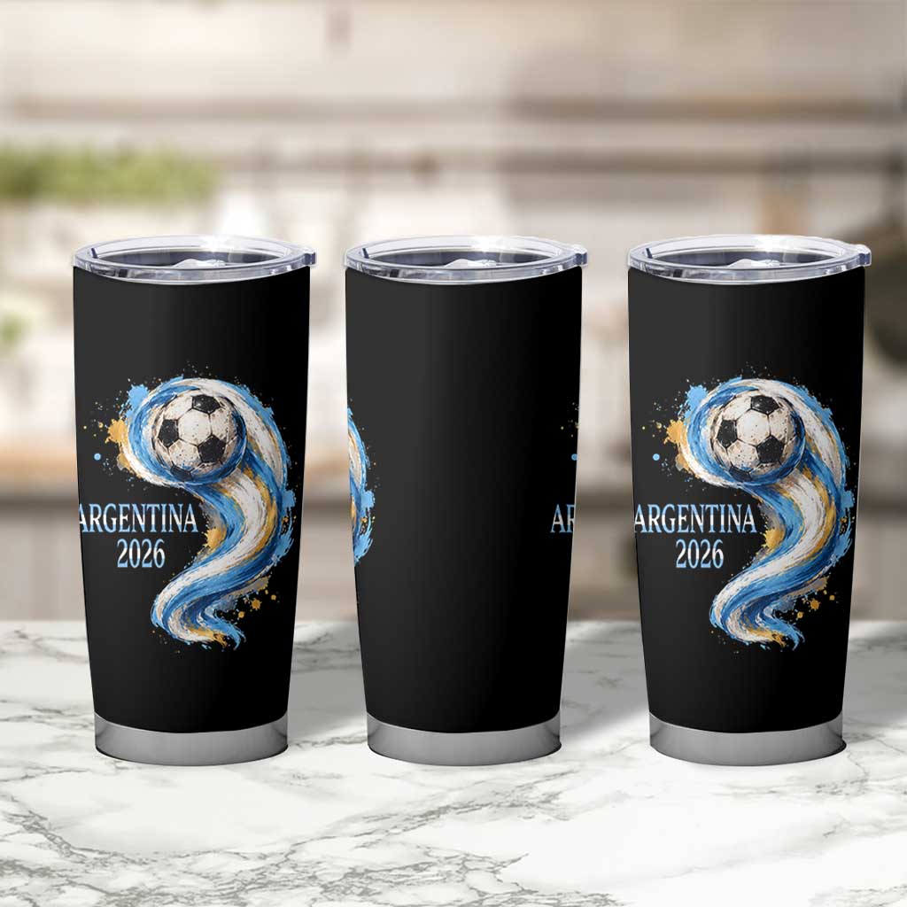Argentina 2026 Soccer Fan Tumbler Cup Proud Football Flag Supporter