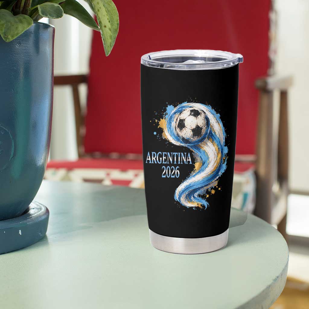 Argentina 2026 Soccer Fan Tumbler Cup Proud Football Flag Supporter