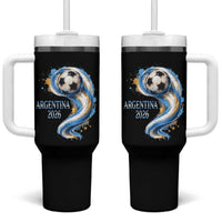 Argentina 2026 Soccer Fan Tumbler With Handle Proud Football Flag Supporter