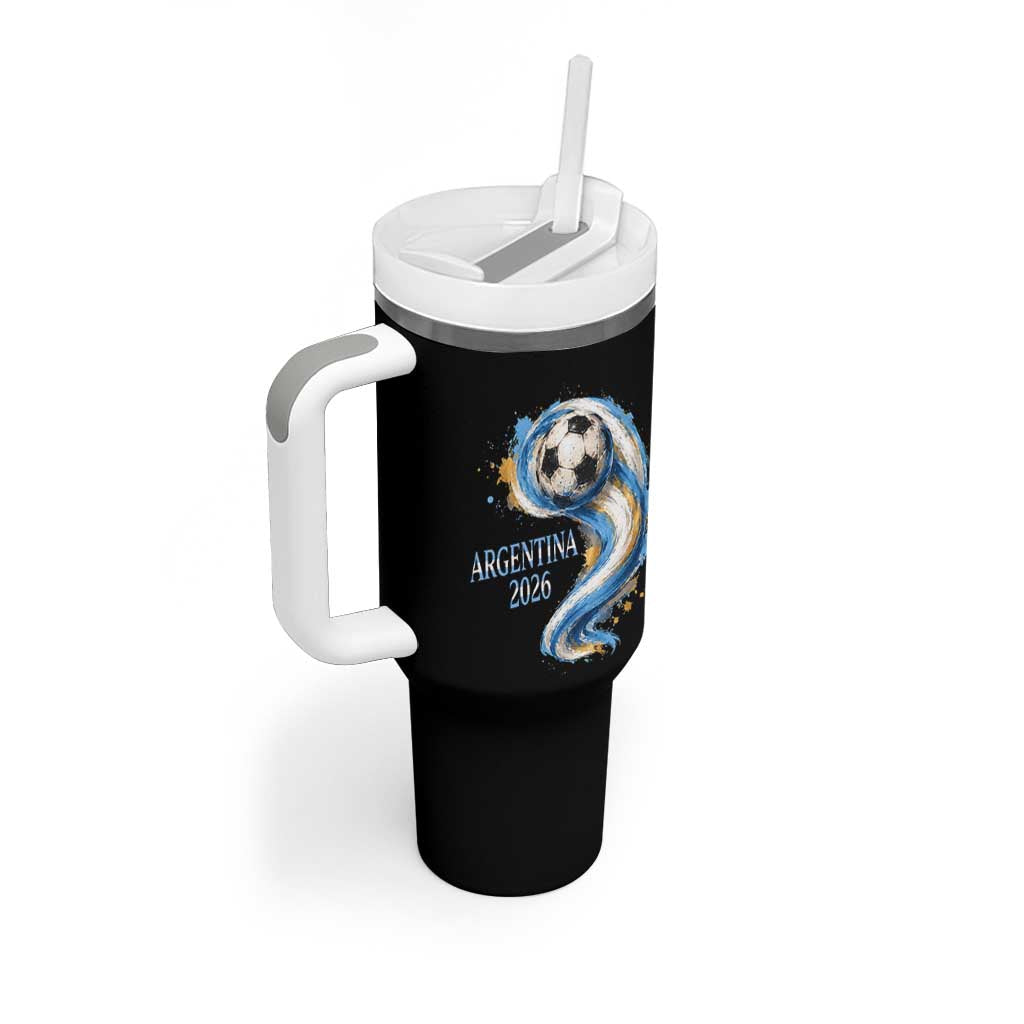 Argentina 2026 Soccer Fan Tumbler With Handle Proud Football Flag Supporter