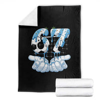 Funny Argentina Six Seven Football Meme Throw Blanket Gen Alpha Soccer Fan