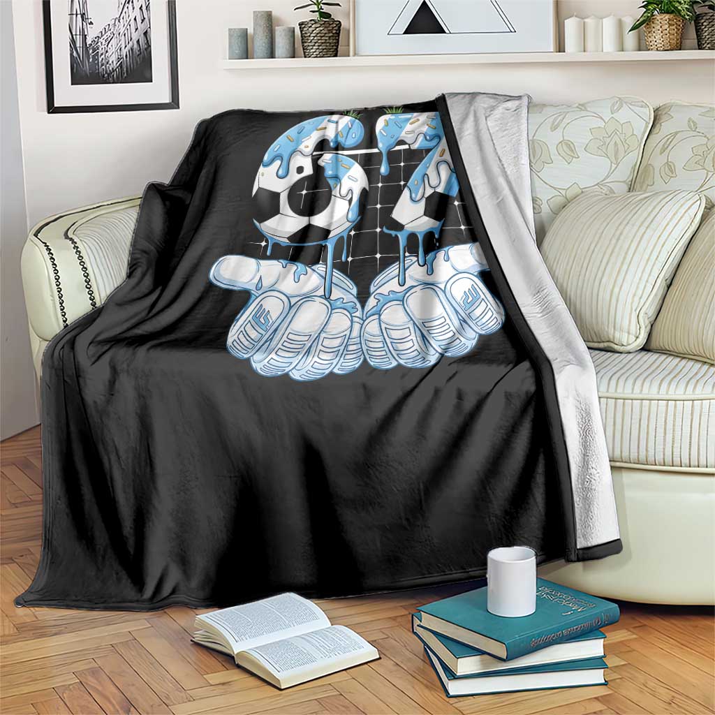 Funny Argentina Six Seven Football Meme Throw Blanket Gen Alpha Soccer Fan