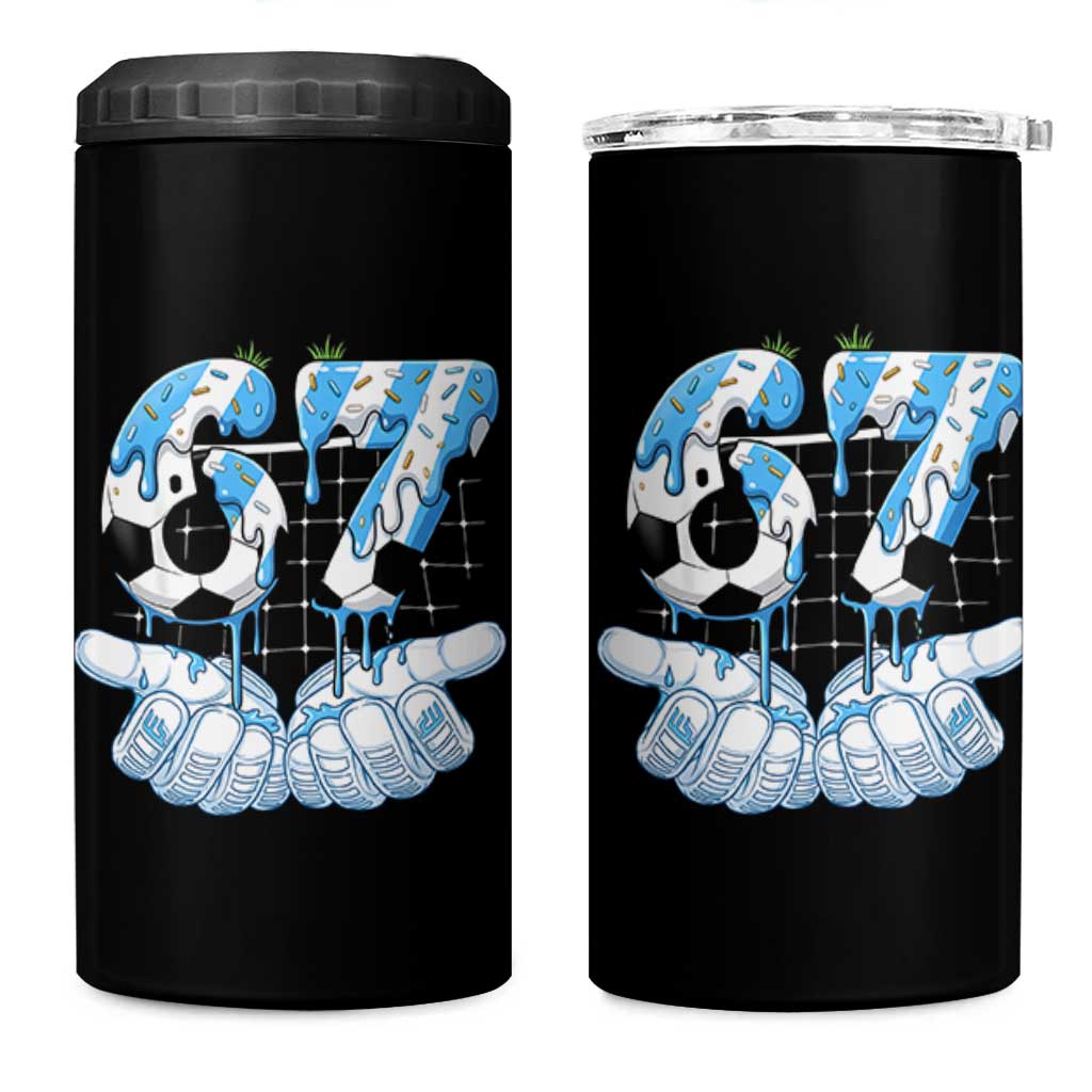 Funny Argentina Six Seven Football Meme 4 in 1 Can Cooler Tumbler Gen Alpha Soccer Fan
