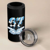 Funny Argentina Six Seven Football Meme 4 in 1 Can Cooler Tumbler Gen Alpha Soccer Fan