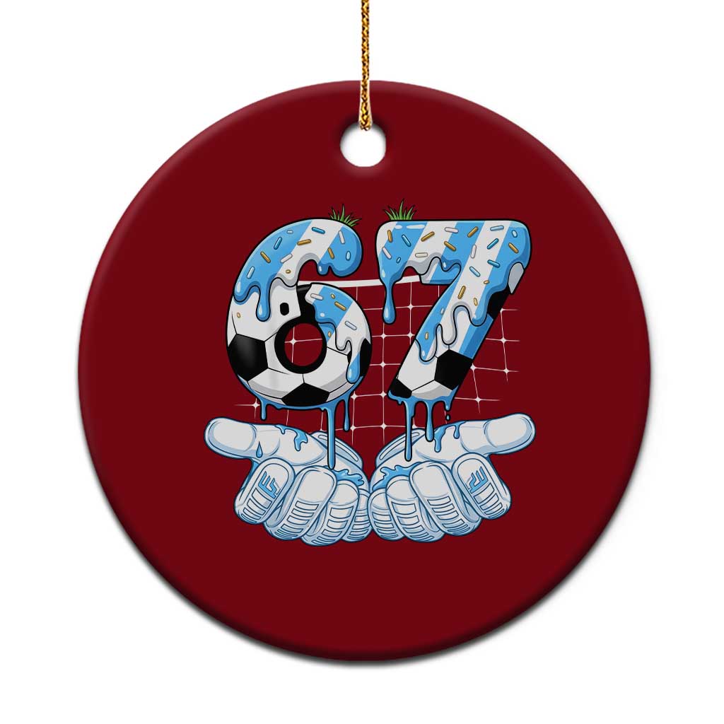 Funny Argentina Six Seven Football Meme Ceramic Ornament Gen Alpha Soccer Fan