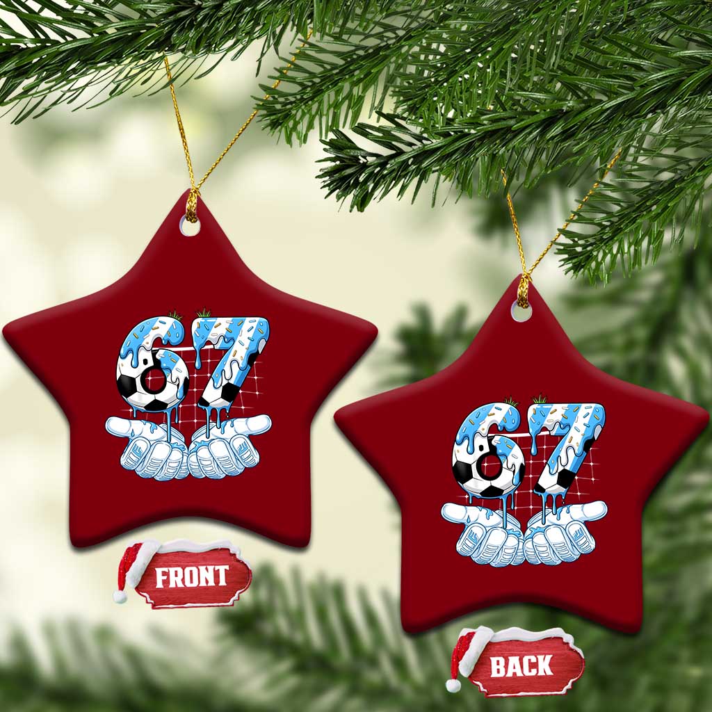 Funny Argentina Six Seven Football Meme Ceramic Ornament Gen Alpha Soccer Fan