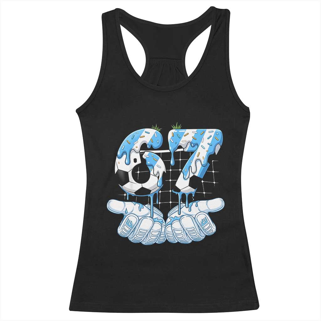 Funny Argentina Six Seven Football Meme Racerback Tank Top Gen Alpha Soccer Fan